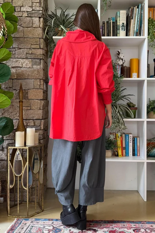 Paloma Tela Neckerchief Blouse Chilli